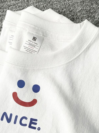 长袖t恤女宽松春秋季新款白色内搭打底衫百搭上衣ins潮nice笑脸l105