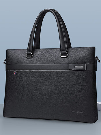 williampolo保罗真皮公文包男款商务出差文件电脑包男士手提包大容量