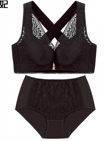 大码内衣女200斤大码文胸胖mm女红色本命年大红色内衣裤套装女结婚