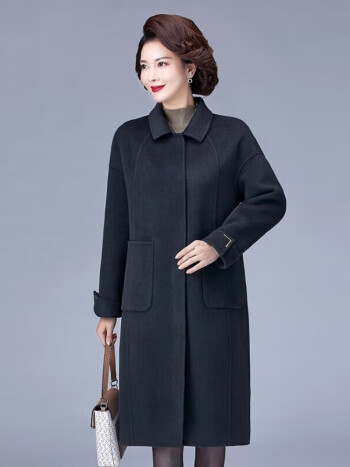 女装>潮衣控>羊毛绒大衣女中长款加肥加大中老年人双面呢羊绒大衣高端