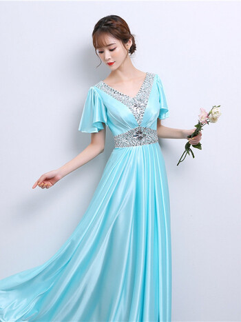 茗瑾萱合唱团礼服女大合唱演出服长裙显瘦朗诵红歌比赛主持人表演服装