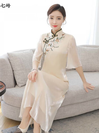 三街七号改良旗袍年新款中国风流行日常可穿年轻款春夏季女装今年裙子