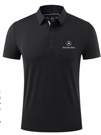 奔驰工作服夏装新款t恤4s店短袖男女运动速干翻领polo衫定制印刷logo 