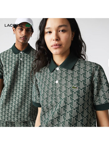 lacoste法国鳄鱼新年款男装22春季新款时尚印花翻领短袖polo衫dh29457