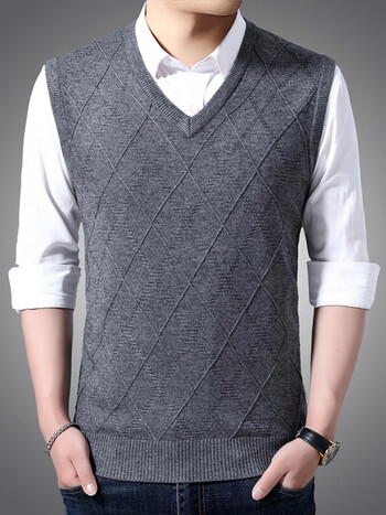 毛衣背心男士秋冬季v领针织羊毛衫ins潮流内搭马甲冬装无袖坎肩冬天穿