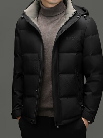 优衣库uniqlo男士羽绒服冬季连帽黑色上衣休闲保暖2023新款商务休闲中