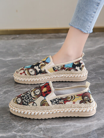 361断码帆布渔夫鞋女夏季一脚蹬透气孕妇鞋软底舒适老北京布鞋休红色