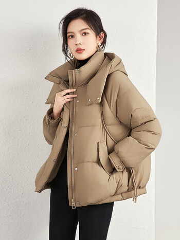 foollcoo轻奢品牌羽绒服秋冬季新款舒适时尚外套女装短款宽松外套保暖