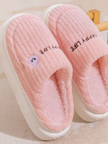 棉拖鞋女秋冬季居家室内保暖毛绒加厚情侣轻便室外棉鞋月子鞋粉红色