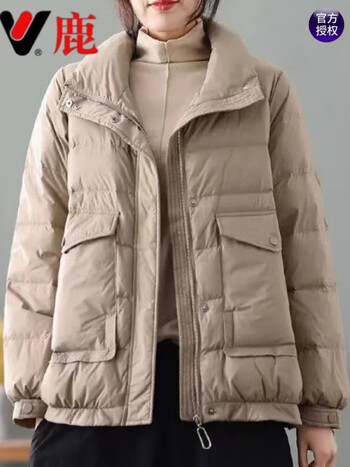 雅鹿品牌轻薄羽绒服女短款23春秋新款冬装时尚洋气面包服小个子薄款