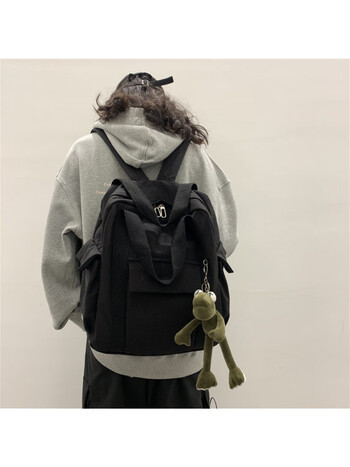 同款书包女ins风 韩版高中大学生背包森系百搭大容量简约港风双肩包