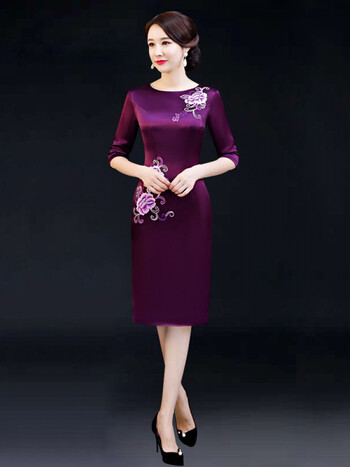 婚礼妈妈装高档礼服夏季妈妈装旗袍高贵礼服喜婆婆婚宴婚庆女儿结婚