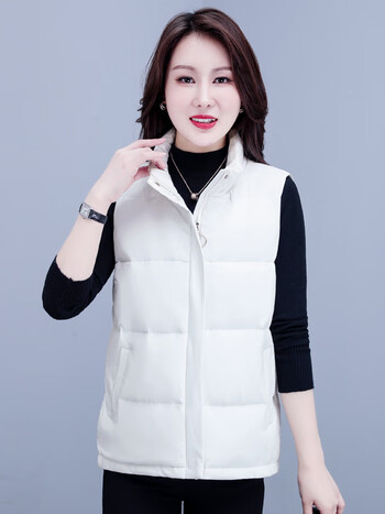 榄橙榄橙羽绒服背心女款马甲外穿轻薄中年白鸭绒马夹短款冬季坎肩保暖