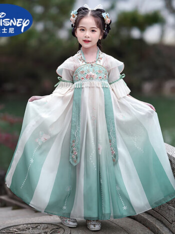 迪士尼儿童衣服女儿童汉服女童春秋古装裙子古风超仙连衣裙中国风女孩