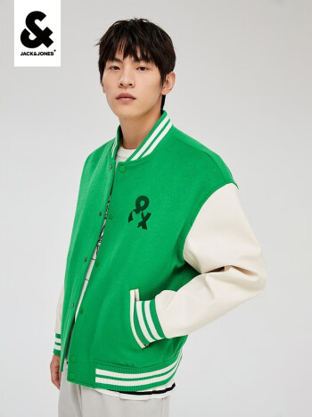 琼斯男士女秋新潮情侣装飞行夹克刺绣棒球服外套男221427012 f61绿色