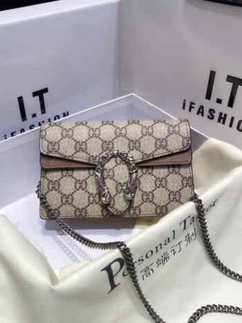 酷奇袋鼠老花酒神包链条包2022新款潮包包女感女士时尚小众女包斜挎包