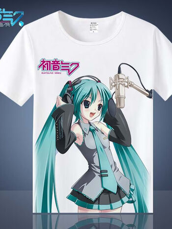 携鱼初音未来动漫短袖t恤千本樱镜音双子雪初音二次元周边男女衣服15m