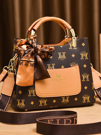 女包轻奢品牌包包2022新款感斜挎包小众洋气大容量单肩手提包m款棕色