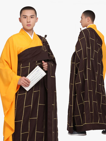 祖衣袈裟七忏衣僧服袈裟多丽丝刺绣僧衣服饰袈裟男 咖啡色祖衣 158
