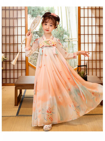凡逸芙童装女童连衣裙中国风女孩汉服新款春秋儿童齐胸襦裙夏装超仙