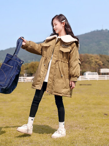 汤灵鼠女孩棉袄11岁时尚女童棉衣外套冬装2022女大童冬季棉服新款儿