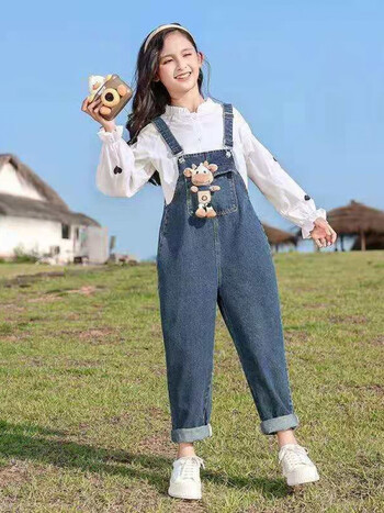 凯蒂猫女童背带裤套装洋气时尚春夏季中大童小女孩子衣服8岁-12岁中童