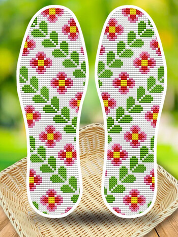 十字绣鞋垫2021年新款半成品带针线自己绣全棉布印花透气男女 360爱心