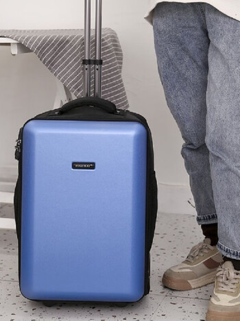 商务拉杆旅行登机行李箱19英寸男女生时尚潮流双肩背包蓝色顺丰19寸