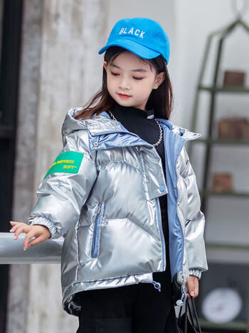 雅鹿羽绒服女童男童免洗亮皮中大小童羽绒棉衣中款保暖棉袄儿童冬装新