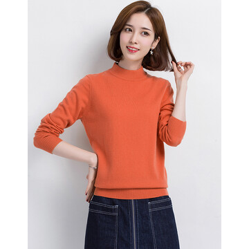 【京东商城】 恒源祥羊毛衫女半高领秋冬纯羊毛套头针织衫纯色毛衣女