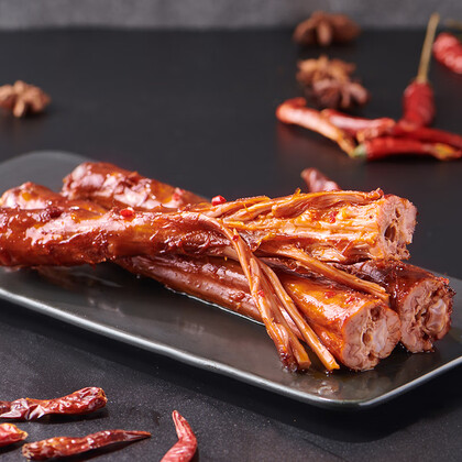 来伊份香辣味长鸭脖零食手撕风干鸭脖60g