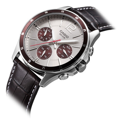 卡西欧(casio)手表防水简约商务防水石英男士手表mtp-1374l-7a1vdf -