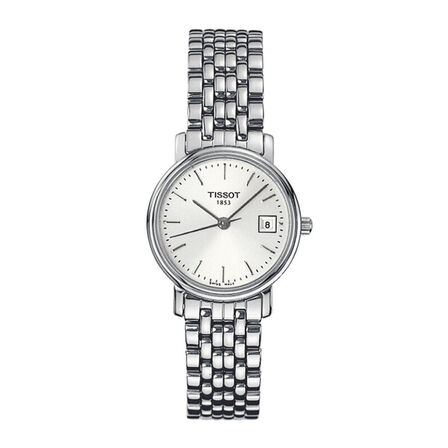 天梭(tissot)手表心意系列时尚休闲日历防水石英女表腕表 女款t52.1.