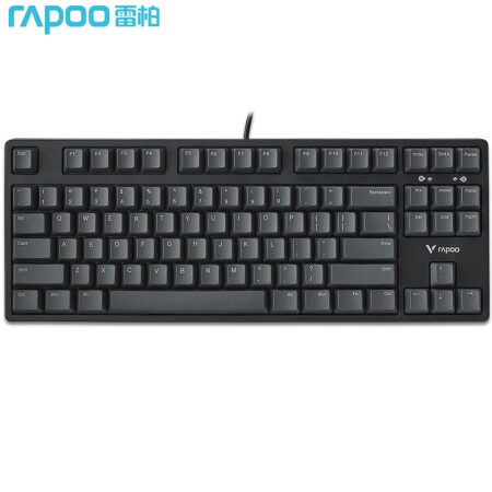 雷柏（Rapoo）V860机械键盘有线键盘游戏键盘87键原厂Cherry轴吃鸡键盘黑色樱桃青轴