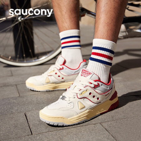 Saucony索康尼CROSS 90prm情侣板鞋夏季真皮牛...