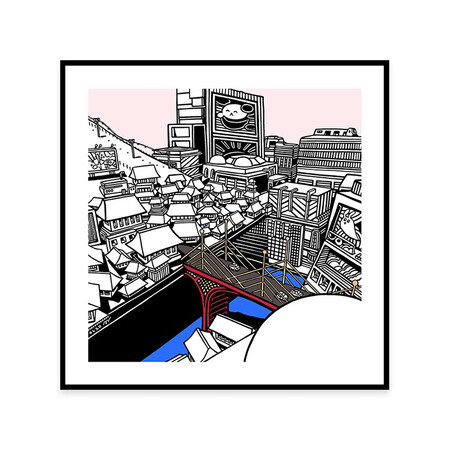 Dprints迪品创意家装现代轻奢装饰画艺术版画背景画限量版画中式客厅卧室餐厅单幅床头 谜之城 黑色铝框362 362 Mm 图片价格