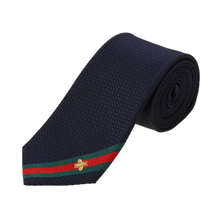 【日本直邮】GUCCI 古驰 男士优雅商务蜜蜂网状条纹真丝领...