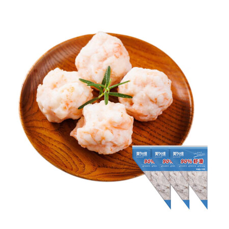 美加佳 90%虾滑120g*3袋三联包 虾含量90% 火锅食...