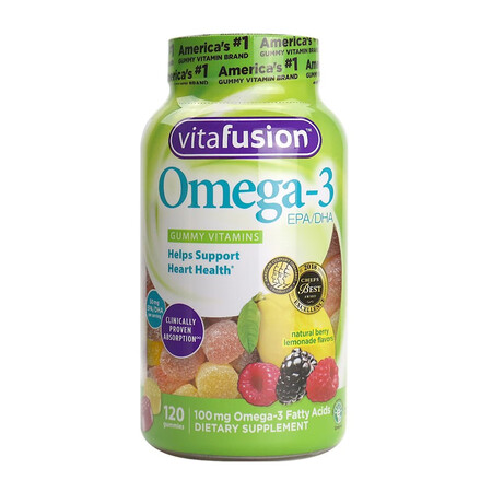 vitafusion 成人Omega-3鱼油欧米茄3软糖 美...