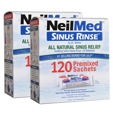 NeilMed 成人洗鼻盐电动手动洗鼻器专用盐无碘平衡盐24...
