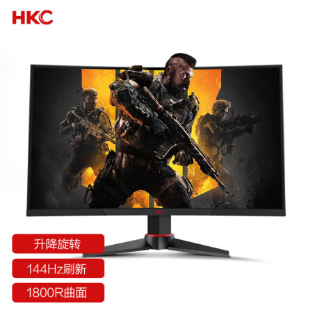HKC 27英寸 144Hz电竞1080p 1800R曲面屏...