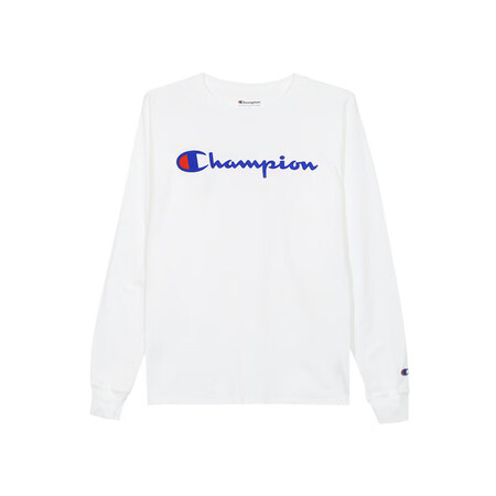 Champion草写logo纯色男士圆领长袖T恤 GT78H...