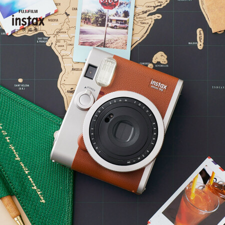 
                                                                                富士instax立拍立得 一次成像相机 mini90 棕色                