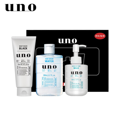 吾诺（UNO）男士水乳护肤套装(洁面130g+水200ml+...