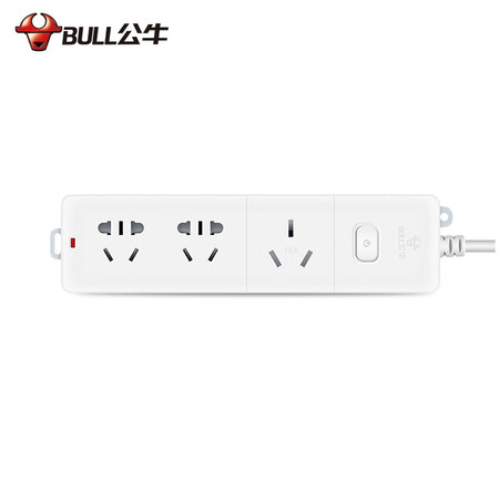 公牛bull大功率16a空调插座插座插线板插排排插接线板拖线板3位总控全
