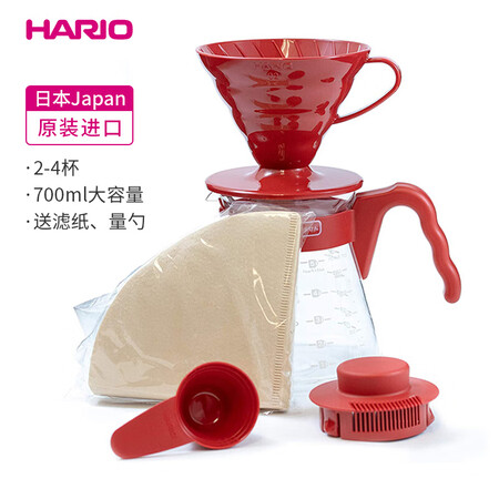 HARIO好璃奥手冲咖啡壶套装滴滤式咖啡器具V60 VCSD...