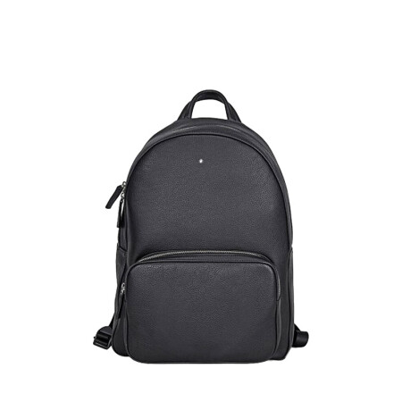 MONTBLANC万宝龙 男士大班系列软皮粒纹牛皮拉链黑色双...