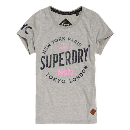 dry极度干燥女款t恤上衣圆领短袖简约休闲字母2102421500671a grey