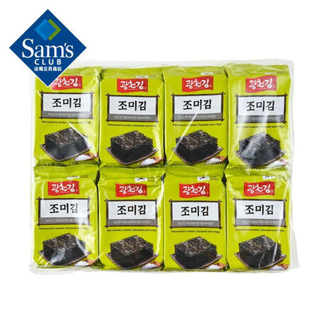广川 韩国进口 咸味海苔（即食藻类制品）180g（24袋） ...