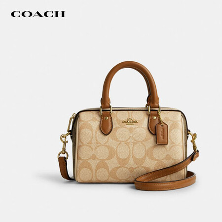 蔻驰（COACH）女士Rowan浅卡其色单肩斜挎手提包CR2...